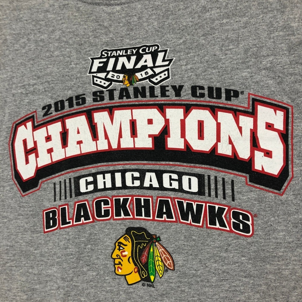 Chicago Blackhawks 2015 Stanley Cup Champions T-Shirt Gildan‎ Men's Size 2XL